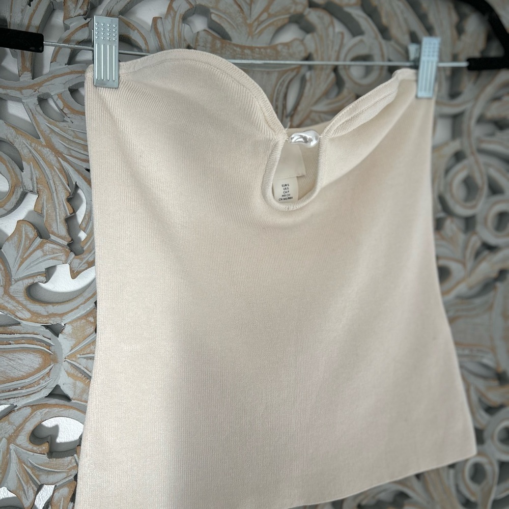 H&M BEAD-DETAIL TUBE TOP Size Small - Picture 5 of 8
